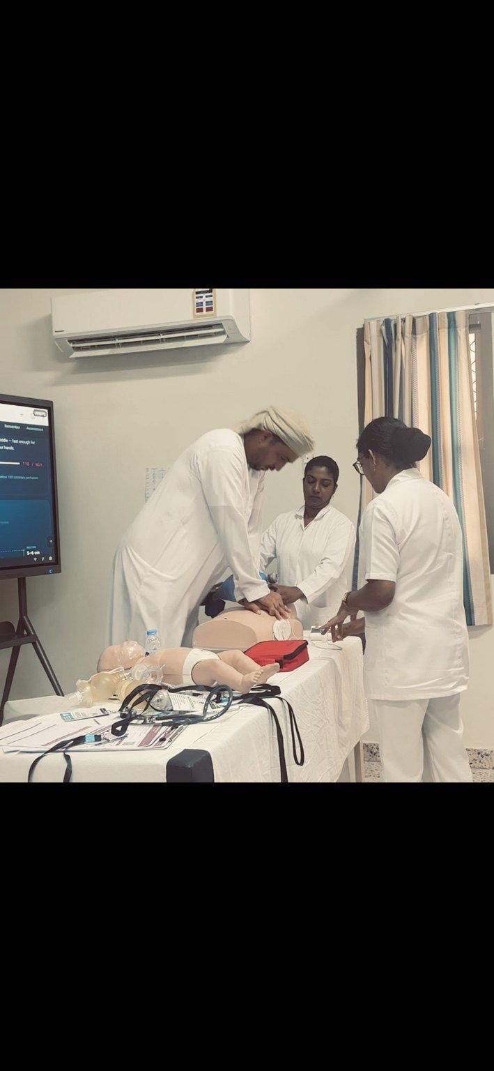 Lima training setup showing adult and pediatric manikins